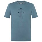 super.natural - Vintage Bike Tee - Merinoshirt Gr 46 - S grau/türkis