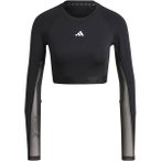 ADIDAS Damen Shirt Hyperglam Training Crop-Shirt, Größe L in Schwarz