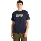 New Balance Athletics Relaxed Premium Chest Logo Herren T-Shirt ( Dunkelblau L)
