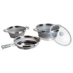 Brunner - Volcano Pasta al Volo Fold-Away - Topf-Set Gr Ø 24 cm grau