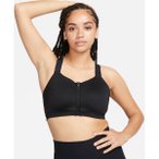 NIKE Damen Top W NK DF ALPHA ZIP-FRONT BRA, Größe XS/A in Schwarz