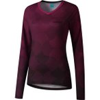 SHIMANO Woman's SAIKO Long Sleeve Jersey, Red, Größe S in Rot