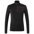 super.natural - Shoulder Guard 1/4 Zip - Merinolongsleeve Gr M schwarz