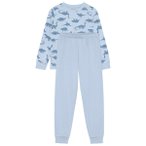 Minymo - Kid's Pyjamas L/S Set AOP 134258 - Alltagsunterwäsche Gr 98 blau