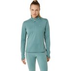 ASICS Damen T-Shirt ROAD WINTER 1/2 ZIP MID LAYER, Größe M in Grün