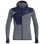 Salewa - Puez 2 Dry L/S Hood Full-Zip Tee - Fleecejacke Gr S grau/blau