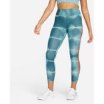 NIKE Damen Tight W NK ONE LUXE DF MR TGHT AOP, Größe XS in Weiß