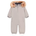 Color Kids - Baby's Coverall with Fake Fur - Overall Gr 74 grau