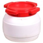 Basic Nature - Weithalstonne Rund - Schutzbox Gr 3,6 l weiß/rot