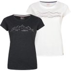 LACD Damen Mountain + Miracle T-Shirt Bundle (Größe XS, schwarz)