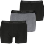 PUMA Herren Boxershorts, 3er Pack - Boxer 3P, Cotton Stretch, Logo, einfarbig, G