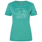 super.natural - Women's Cote D'Azur Tee - Merinoshirt Gr S grün/weiß