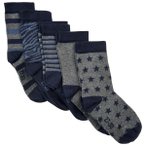 Minymo - Kid's Sock with Pattern 5-Pack - Multifunktionssocken 15-18 blau