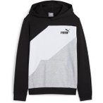 PUMA Kinder Kapuzensweat POWER Colorblock Hood, Größe 128 in Schwarz
