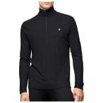 Norrøna - Femund PureUll Zip Neck - Merinoshirt Gr L schwarz